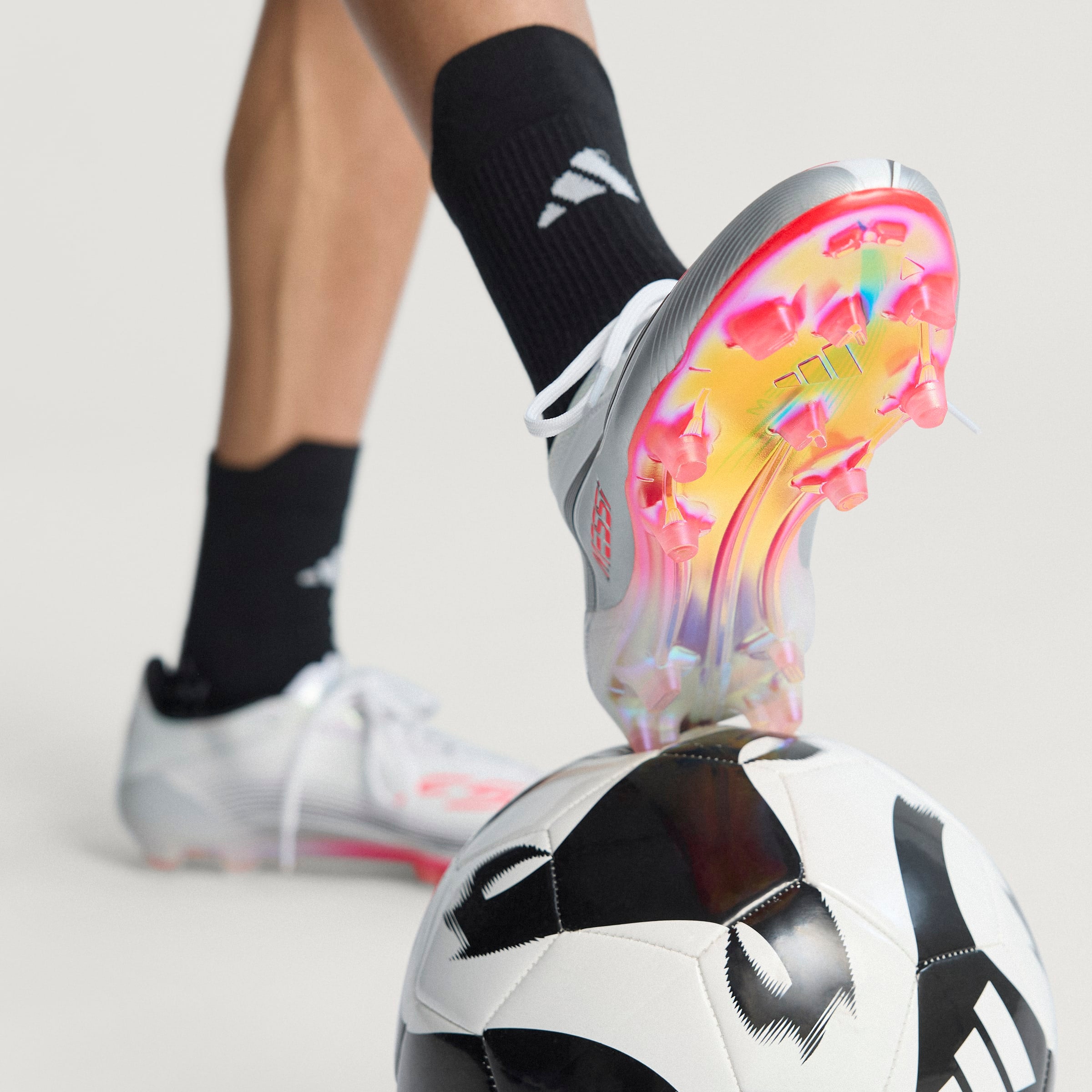 adidas F50 Messi Elite Firm Ground Soccer Cleats- White/Red