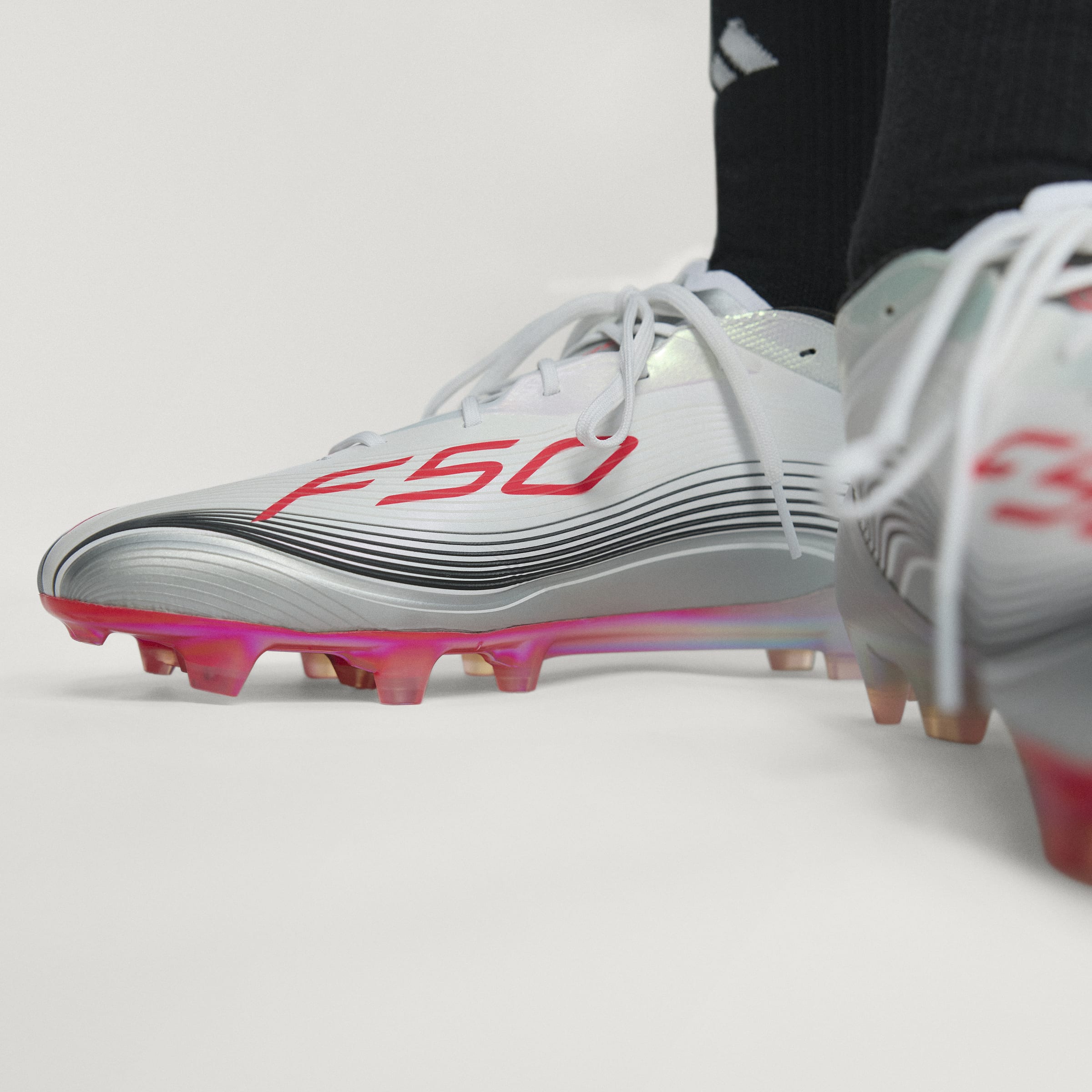 adidas F50 Messi Elite Firm Ground Soccer Cleats- White/Red