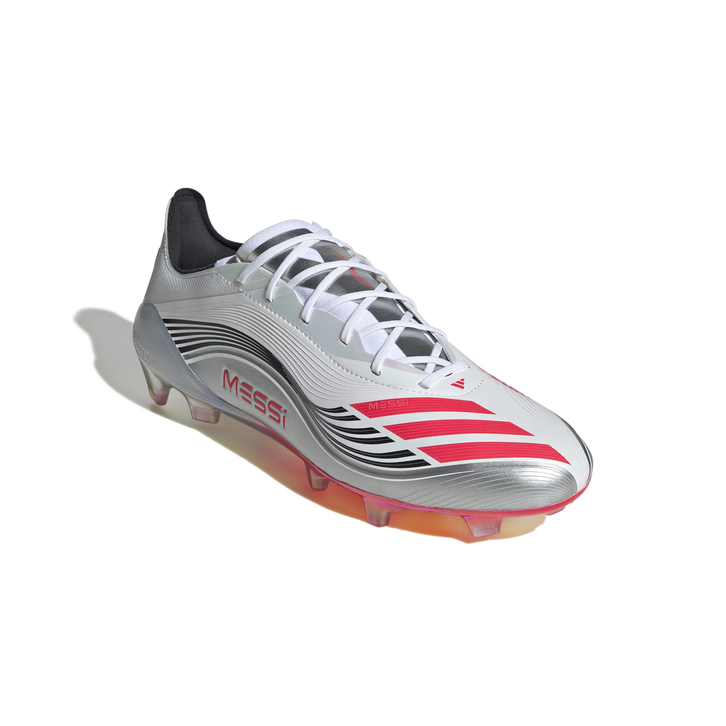 adidas F50 Messi Elite Firm Ground Soccer Cleats- White/Red