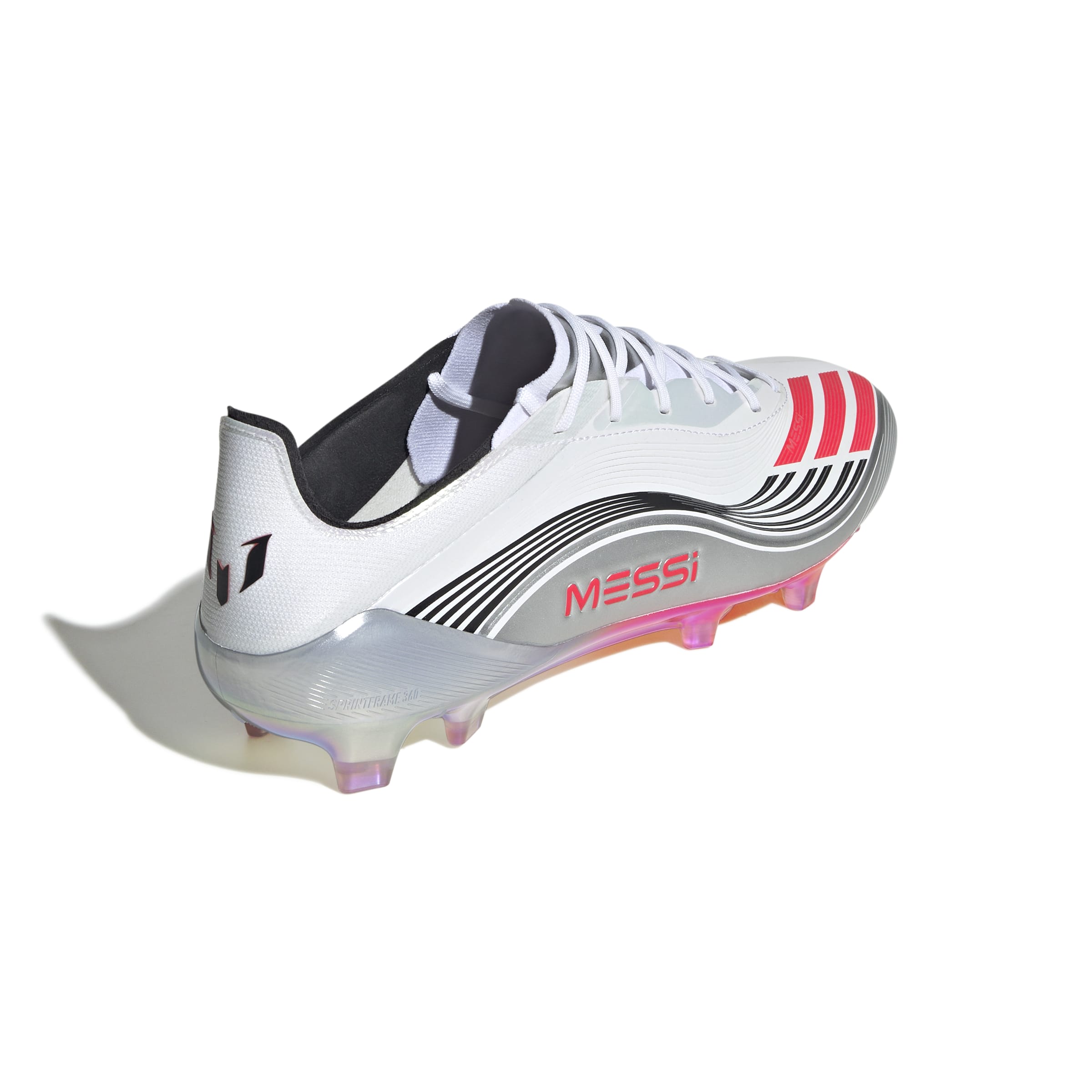 adidas F50 Messi Elite Firm Ground Soccer Cleats- White/Red