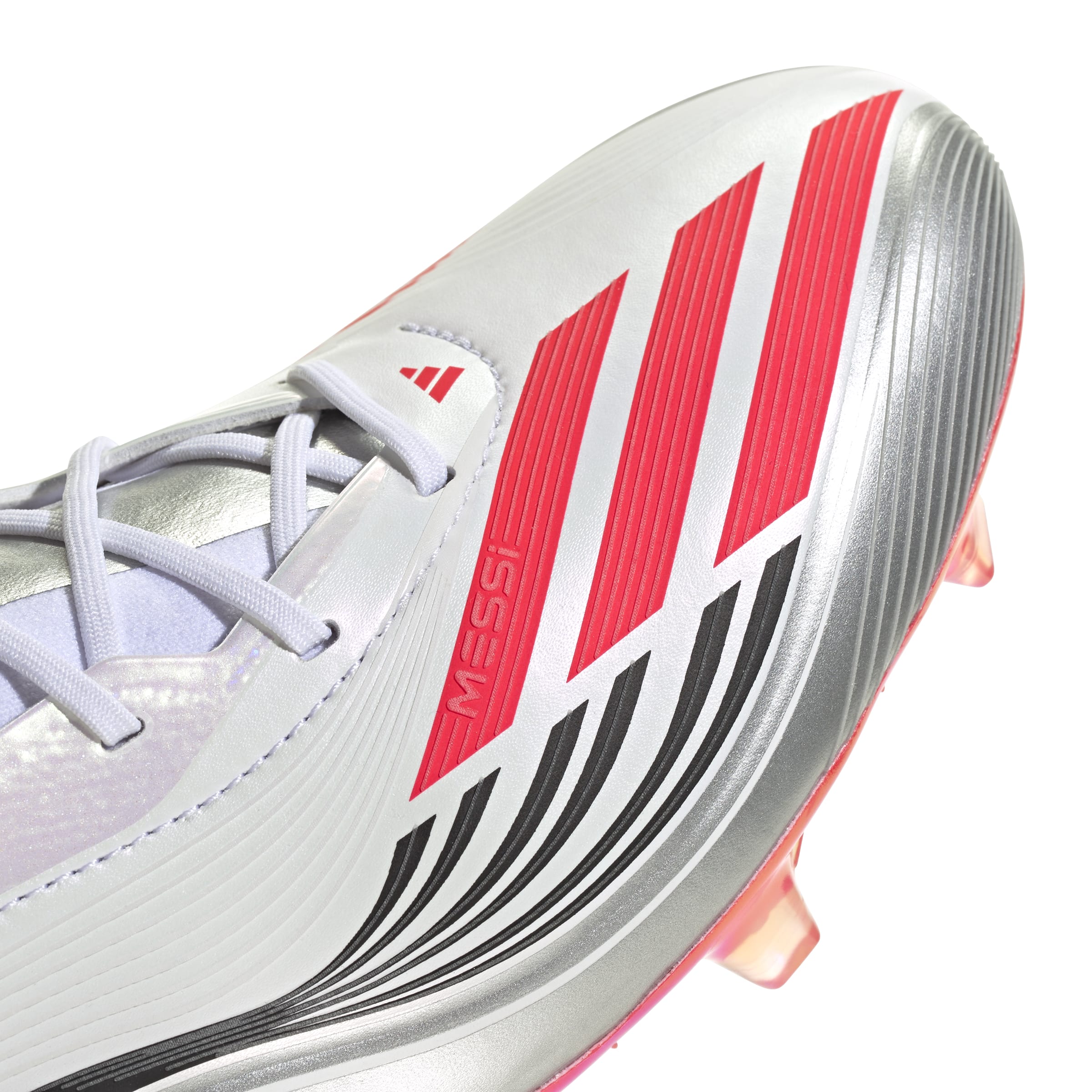 adidas F50 Messi Elite Firm Ground Soccer Cleats- White/Red