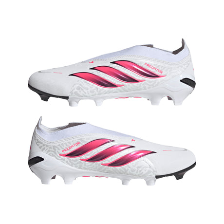 adidas Predator League Laceless Firm Ground Men's Soccer Cleats - White/Black
