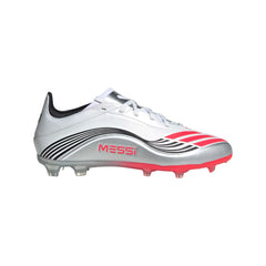 adidas F50 Messi Elite Firm Ground Soccer Cleats Youth -  White/Red/Silver
