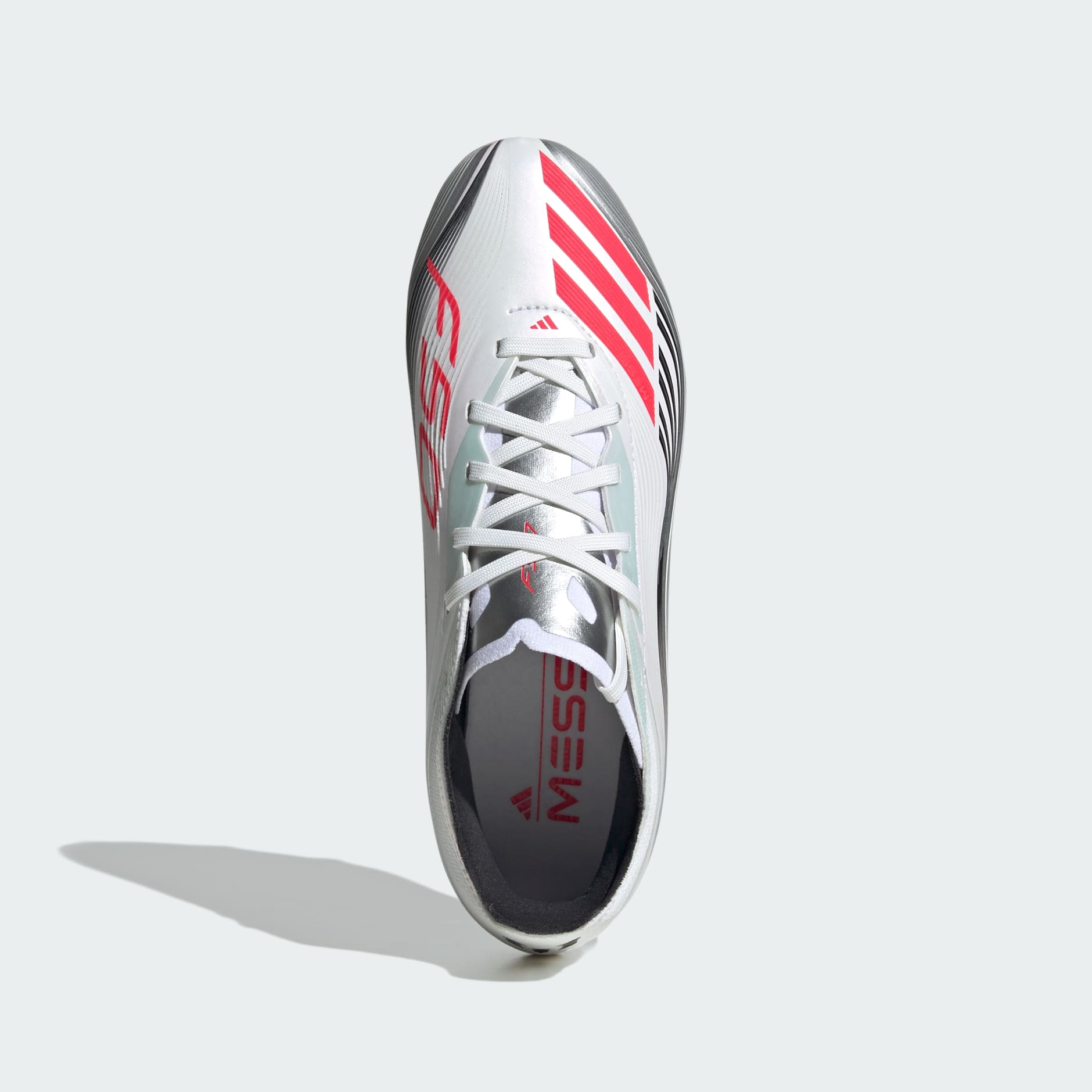adidas F50 Messi Elite Firm Ground Soccer Cleats Youth -  White/Red/Silver