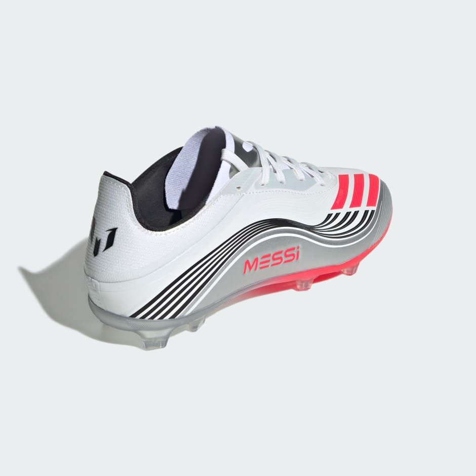 adidas F50 Messi Elite Firm Ground Soccer Cleats Youth -  White/Red/Silver