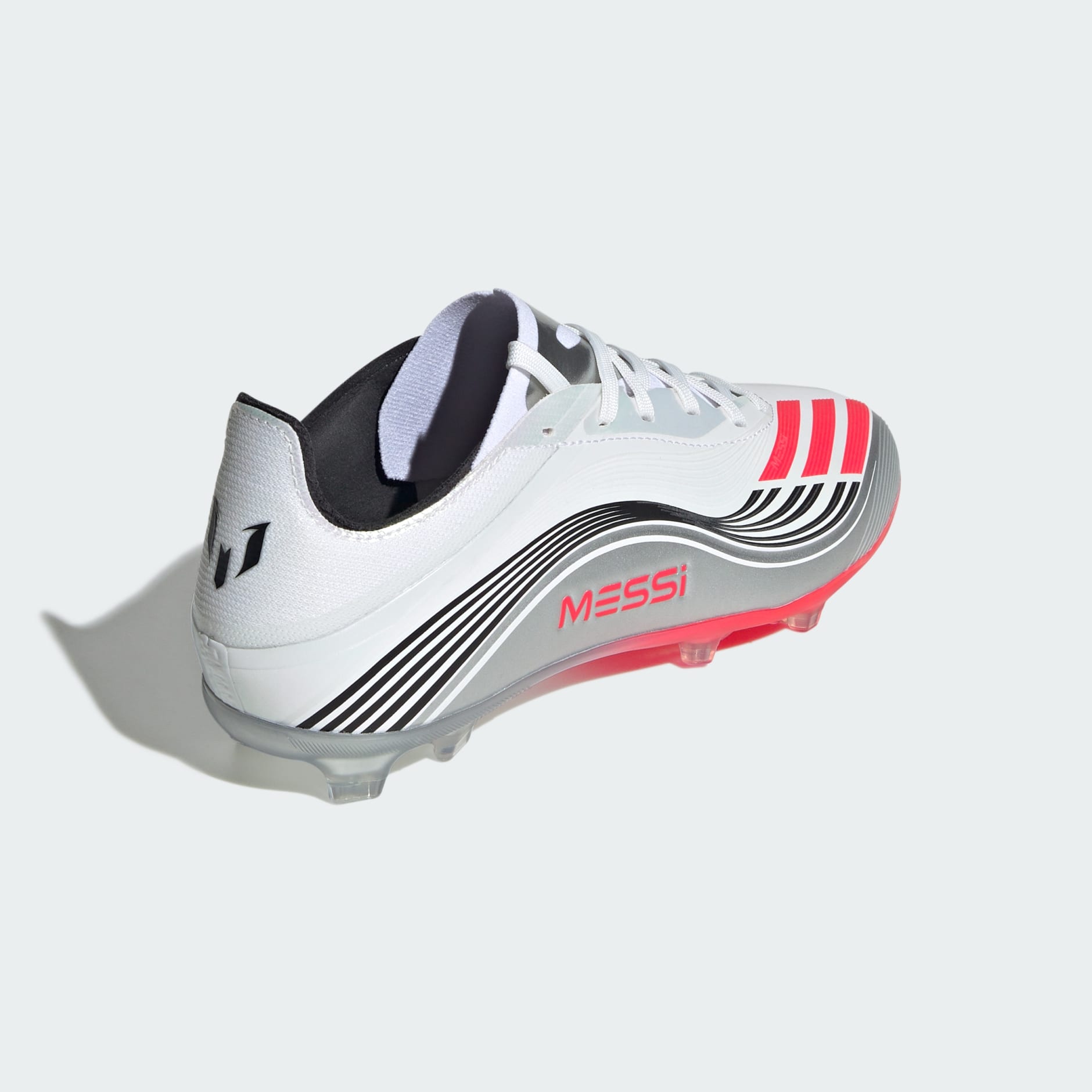 adidas F50 Messi Elite Firm Ground Soccer Cleats Youth -  White/Red/Silver