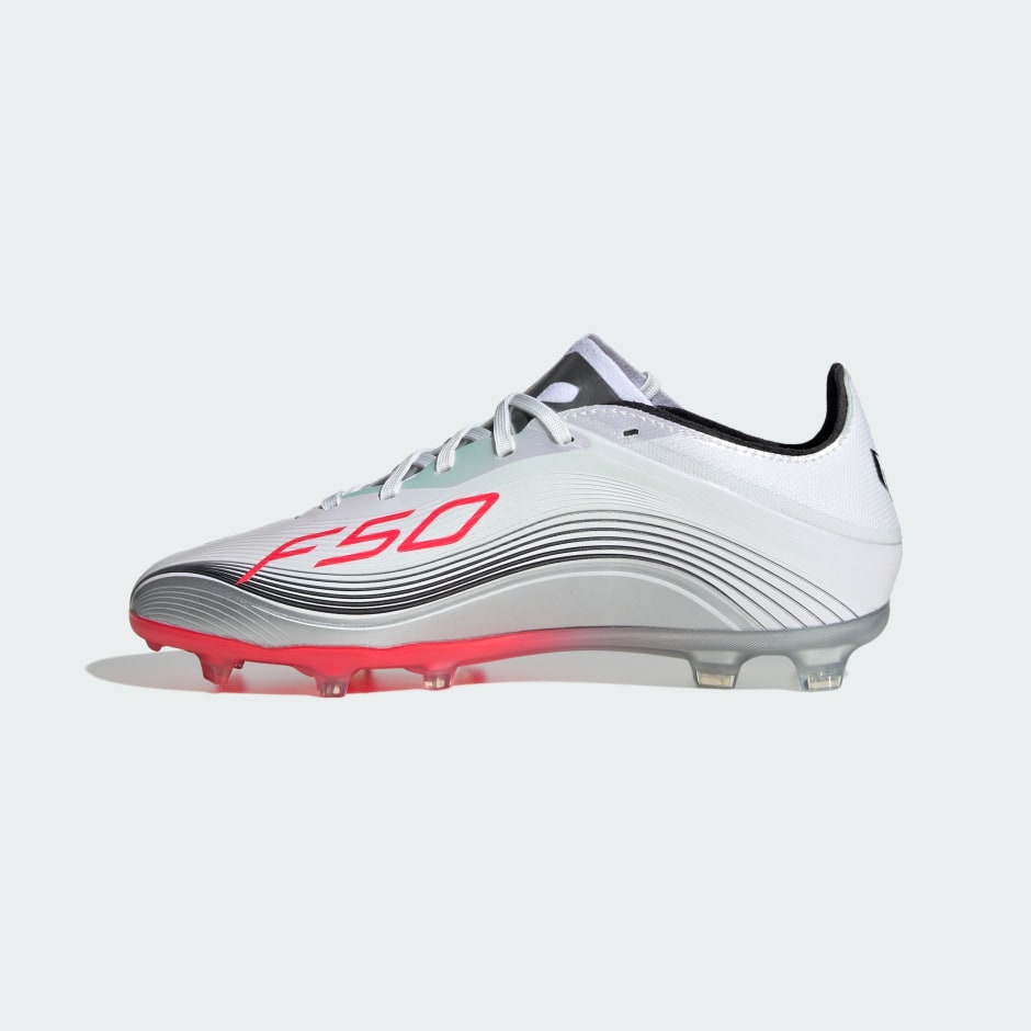 adidas F50 Messi Elite Firm Ground Soccer Cleats Youth -  White/Red/Silver