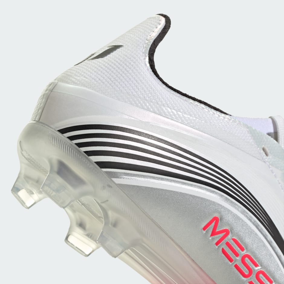 adidas F50 Messi Elite Firm Ground Soccer Cleats Youth -  White/Red/Silver