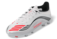 adidas F50 Messi League Firm/Multi-Ground Youth Soccer Cleats - White/Red/Silver
