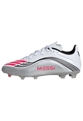adidas F50 Messi League Firm/Multi-Ground Youth Soccer Cleats - White/Red/Silver