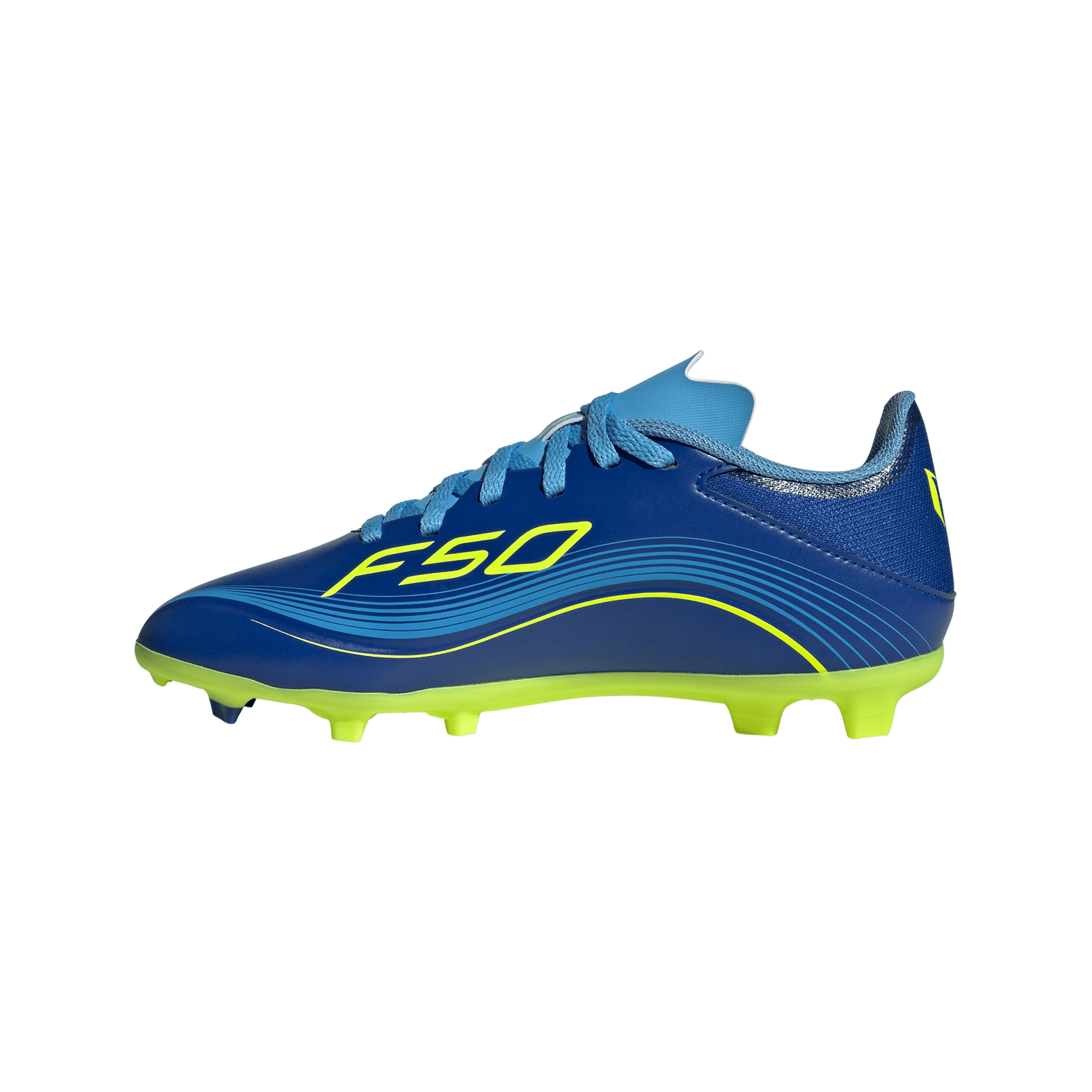 adidas F50 Messi League FG/MG Youth Soccer Cleats - Royal Blue/Yellow/Blue