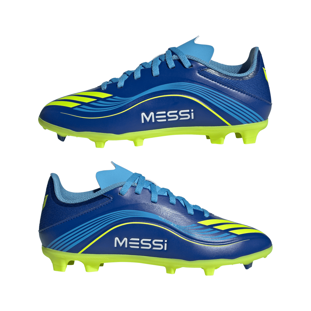 adidas F50 Messi League FG/MG Youth Soccer Cleats - Royal Blue/Yellow/Blue
