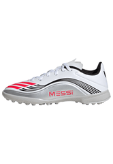 adidas F50 Messi League Turf Youth Soccer Cleats - White/Red/Silver
