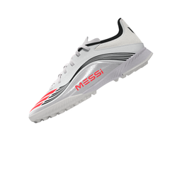 adidas F50 Messi League Turf Youth Soccer Cleats - White/Red/Silver