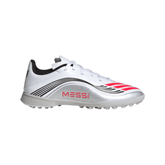 adidas F50 Messi League Turf Youth Soccer Cleats - White/Red/Silver