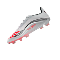 adidas F50 Messi Pro Firm Ground Soccer Cleats - White/Red/Silver