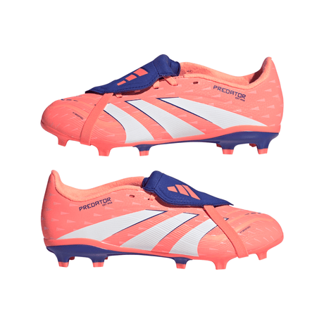 adidas Predator League Fold-Over Tongue FG/MG Youth Soccer Cleats - Orange/White