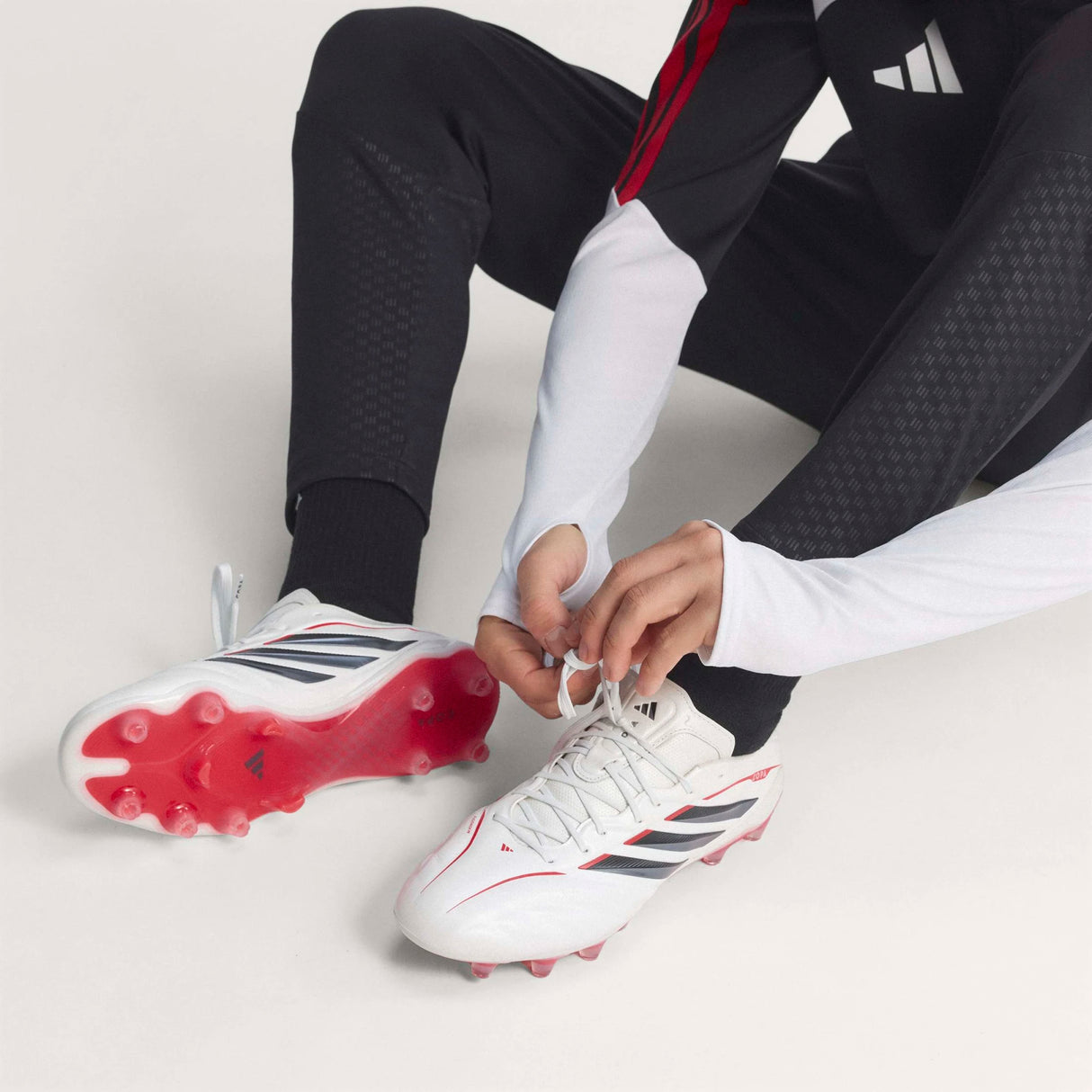 Tacos de fútbol para hombre adidas Copa Pure IV Elite FG de suelo firme - Zero Metal/Negro/Rojo Lúcido