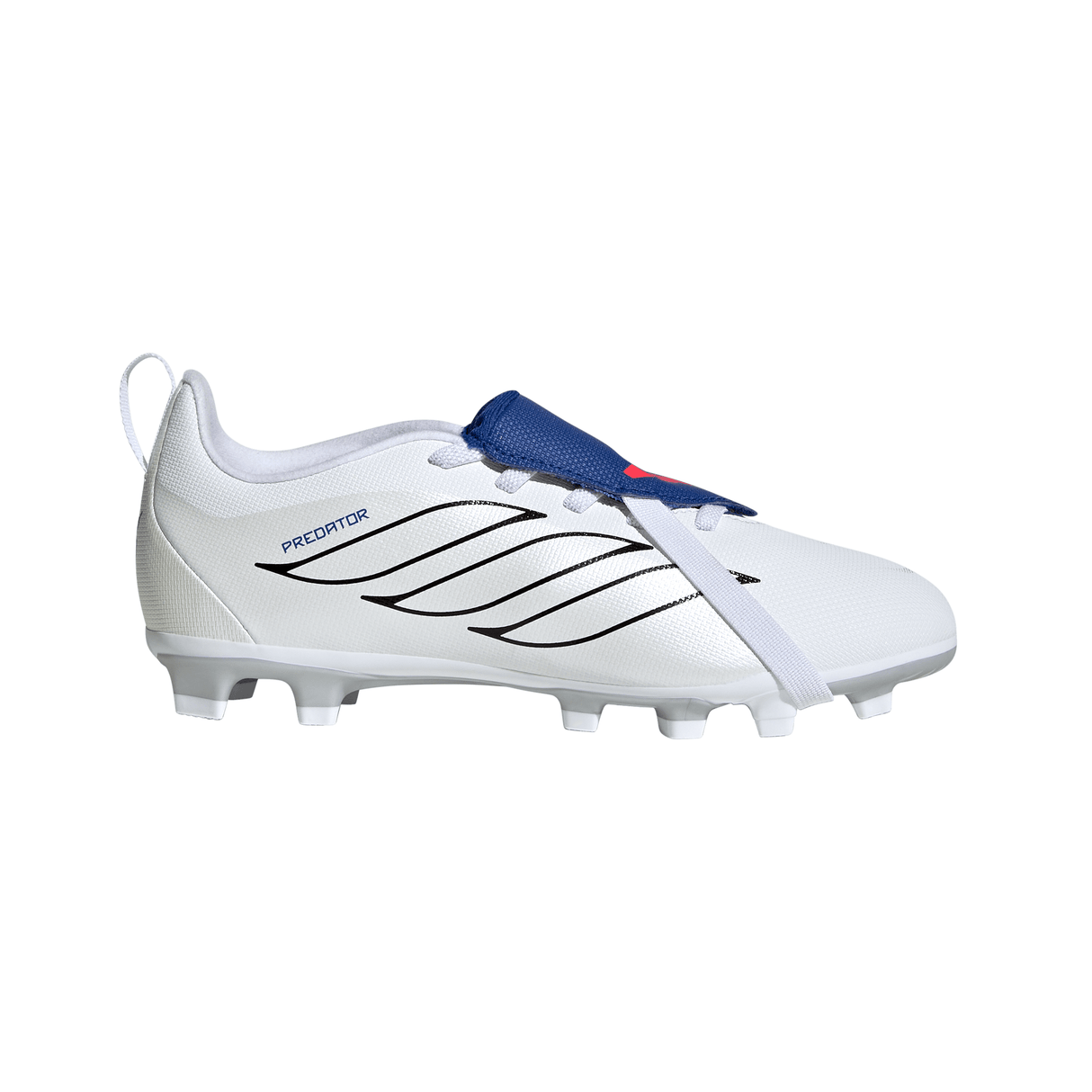 adidas Predator Club Fold-Over Tongue Elastic Laces Firm Ground/Multi Ground Youth Soccer Cleats - White
