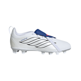adidas Predator Club Fold-Over Tongue Elastic Laces Firm Ground/Multi Ground Youth Soccer Cleats - White