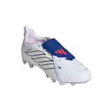adidas Predator Club Fold-Over Tongue Elastic Laces Firm Ground/Multi Ground Youth Soccer Cleats - White