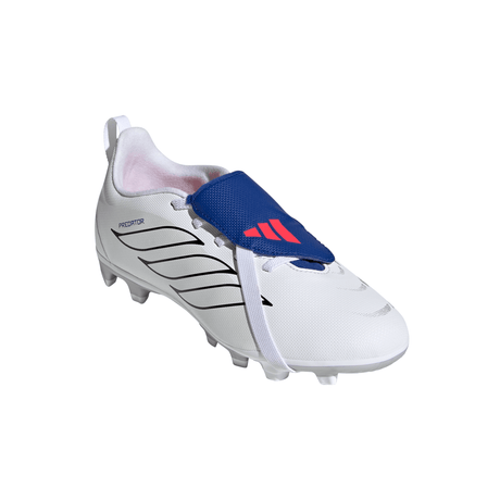 adidas Predator Club Fold-Over Tongue Elastic Laces Firm Ground/Multi Ground Youth Soccer Cleats - White