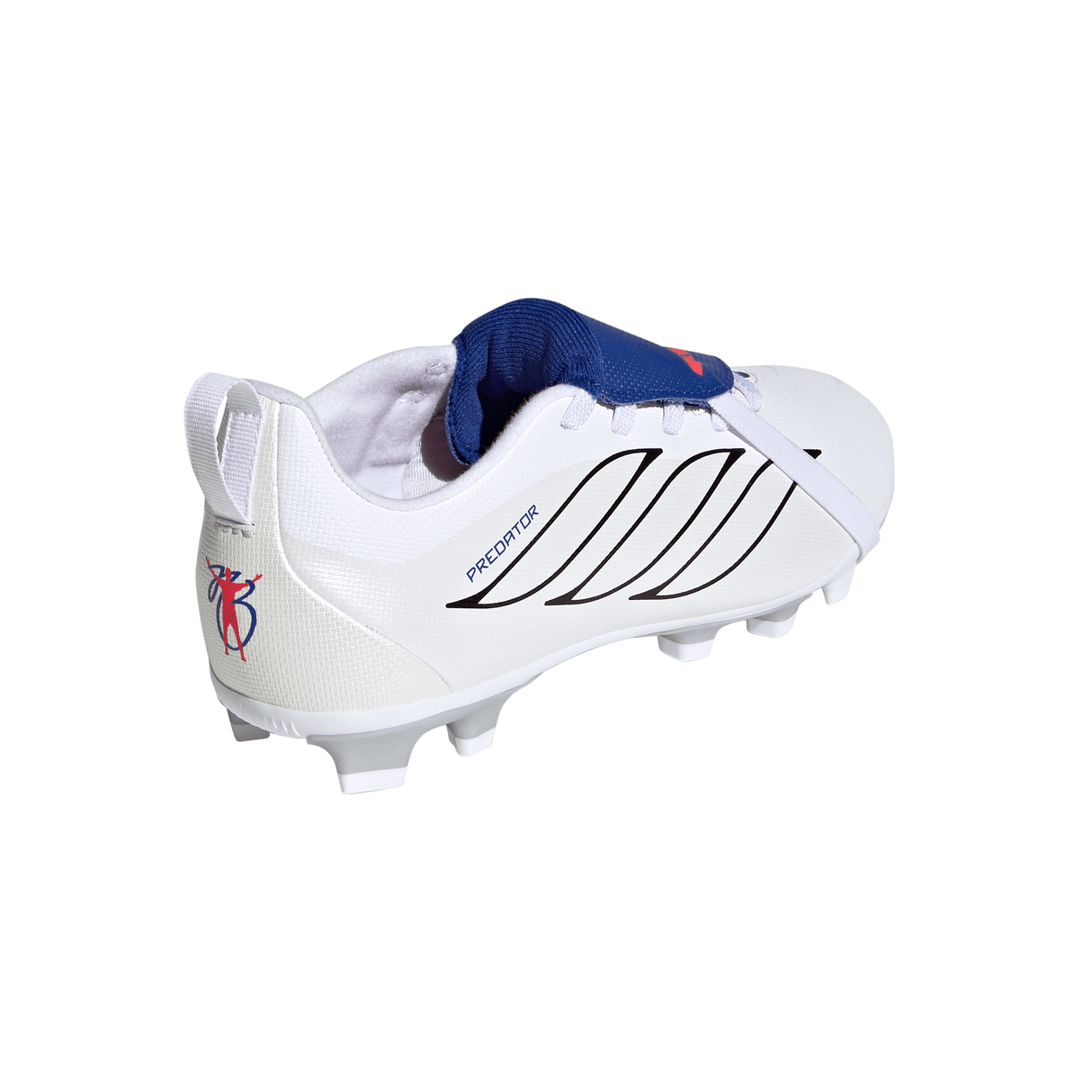 adidas Predator Club Fold-Over Tongue Elastic Laces Firm Ground/Multi Ground Youth Soccer Cleats - White