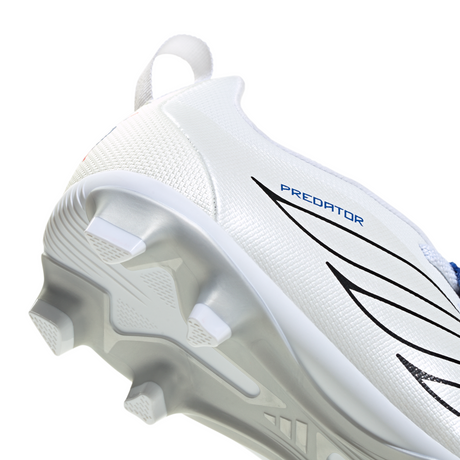 adidas Predator Club Fold-Over Tongue Elastic Laces Firm Ground/Multi Ground Youth Soccer Cleats - White