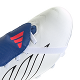 adidas Predator Club Fold-Over Tongue Elastic Laces Firm Ground/Multi Ground Youth Soccer Cleats - White