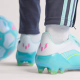 adidas F50 Messi Elite FG Firm Ground Men's Soccer Cleats - White/Pink/Aqua
