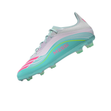 adidas F50 Messi Elite FG Firm Ground Youth Soccer Cleats - White/Pink/Aqua