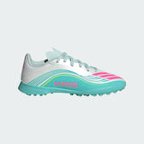 adidas F50 Messi League TF Turf Youth Soccer Cleats - White/Pink/Aqua