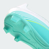 adidas F50 Messi Club FG/MG Firm Ground/Multi Ground Men's Soccer Cleats - White/Pink/Aqua