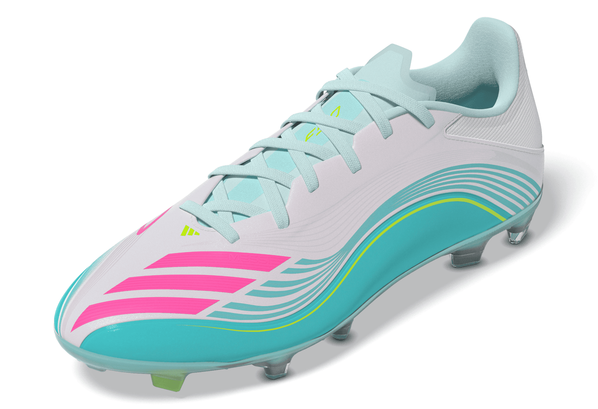 adidas F50 Messi League Firm Ground/Multi Ground Men's Soccer Cleats - White/Pink