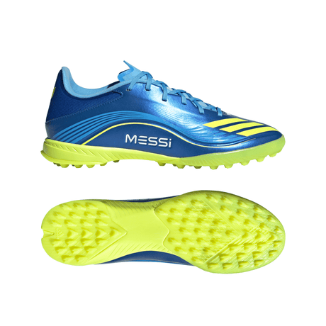 adidas F50 Messi League TF Men's Soccer Cleats - Royal Blue/Yellow/Blue
