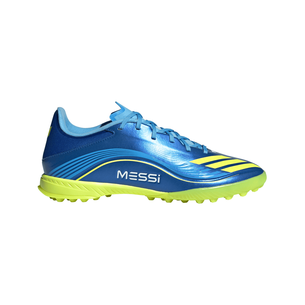 adidas F50 Messi League TF Men's Soccer Cleats - Royal Blue/Yellow/Blue
