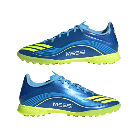 adidas F50 Messi League TF Men's Soccer Cleats - Royal Blue/Yellow/Blue