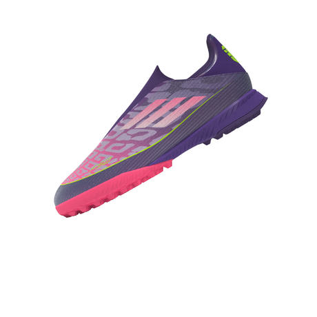 adidas F50 League LY Laceless TF Men's Soccer Cleats - Purple/White/Lemon