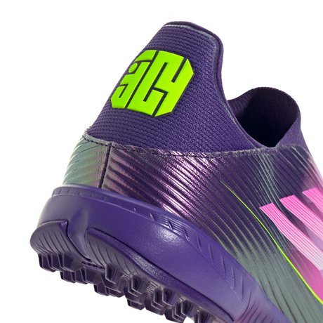 adidas F50 League LY Laceless TF Men's Soccer Cleats - Purple/White/Lemon