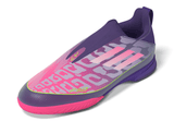 adidas F50 LEAGUE Laceless IN Youth Soccer Shoes - Purple/White/Lemon
