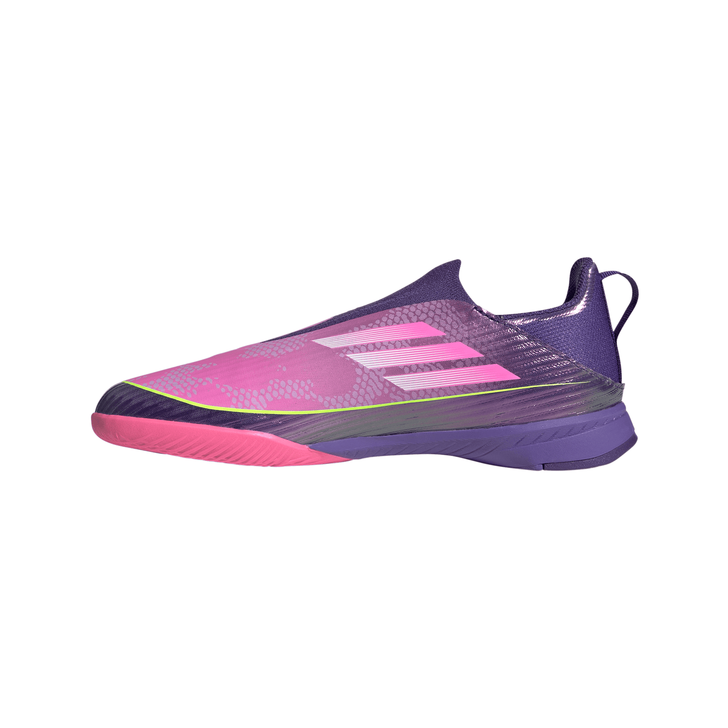 adidas F50 LEAGUE Laceless IN Youth Soccer Shoes - Purple/White/Lemon