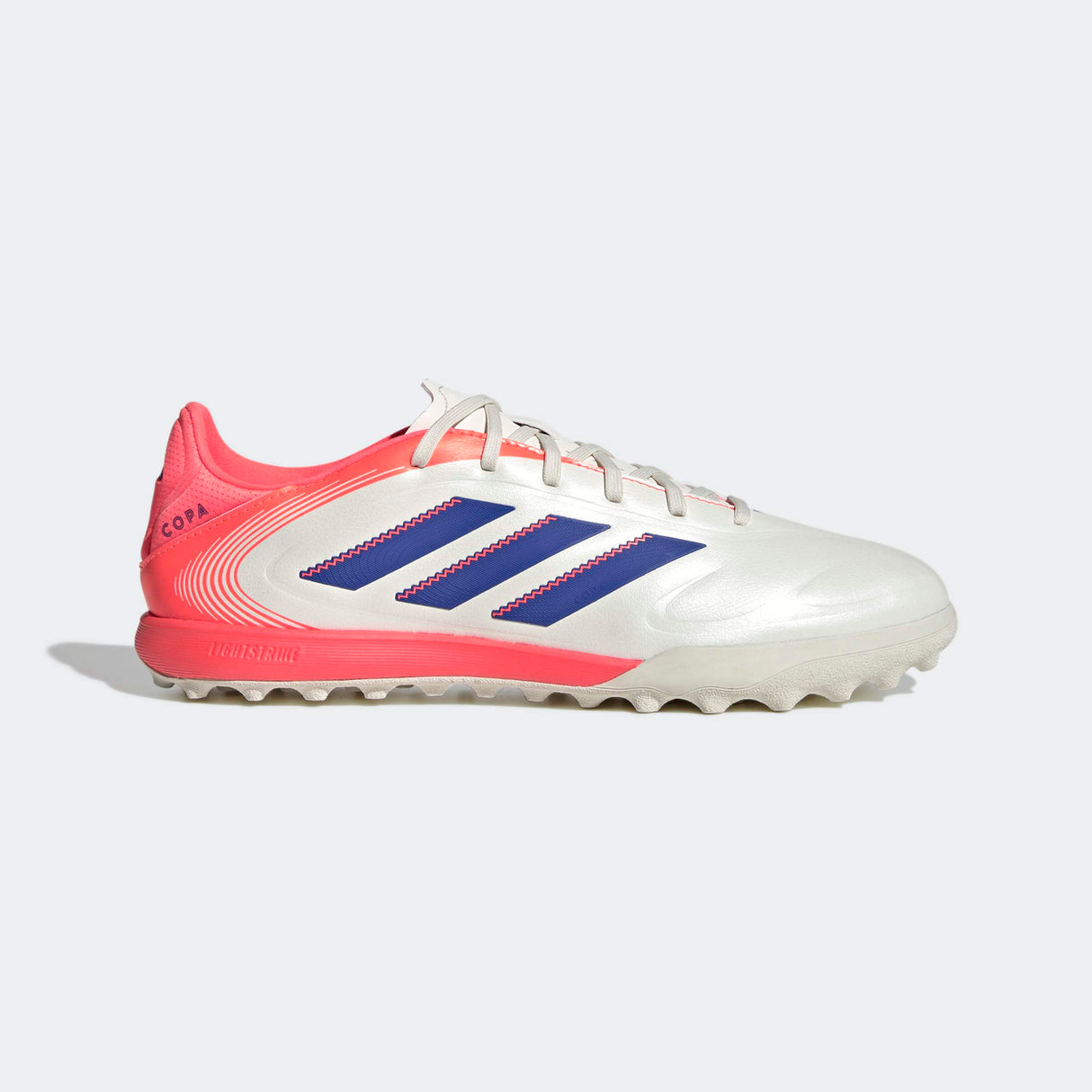 adidas Copa Pure III League TF Men's Soccer Cleats - White/Lucid Blue/Signal Coral