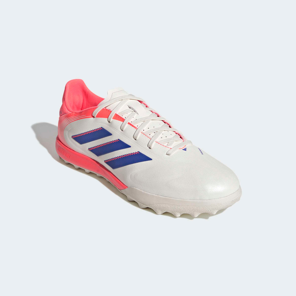 adidas Copa Pure III League TF Men's Soccer Cleats - White/Lucid Blue/Signal Coral