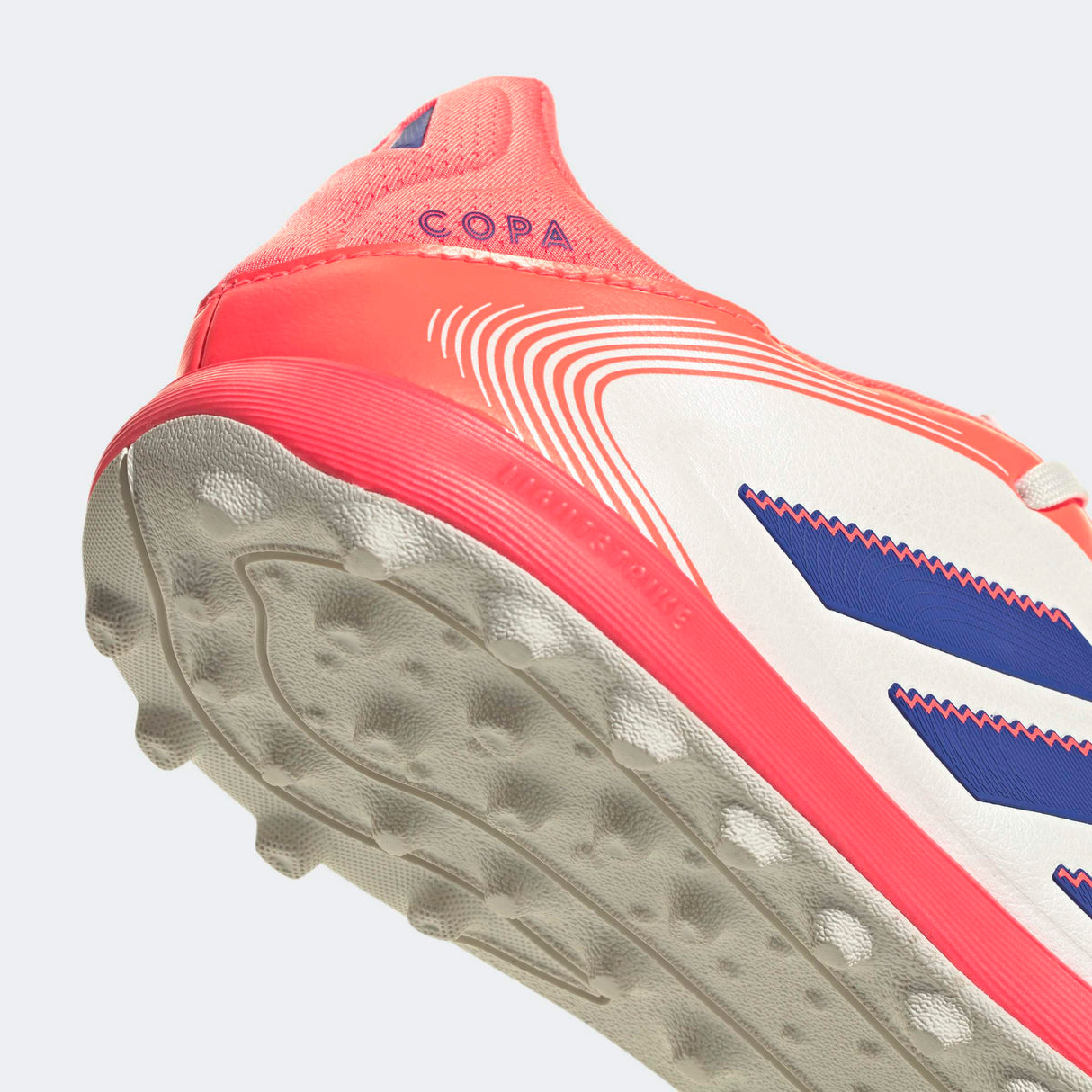 adidas Copa Pure III League TF Men's Soccer Cleats - White/Lucid Blue/Signal Coral