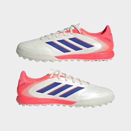 adidas Copa Pure III League TF Men's Soccer Cleats - White/Lucid Blue/Signal Coral