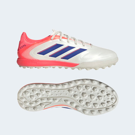 adidas Copa Pure III League TF Men's Soccer Cleats - White/Lucid Blue/Signal Coral