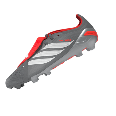 adidas Predator Elite Fold-Over Tongue FG Youth Soccer Cleats - Grey/Red