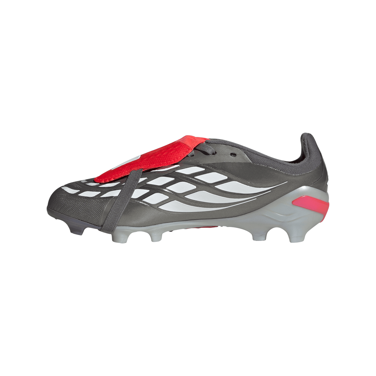 adidas Predator Elite Fold-Over Tongue FG Youth Soccer Cleats - Grey/Red