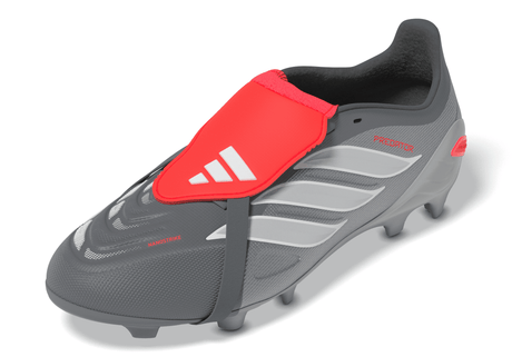 adidas Predator League Fold-Over Tongue FG Youth Soccer Cleats - Grey/Red