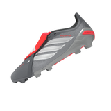 adidas Predator League Fold-Over Tongue FG Youth Soccer Cleats - Grey/Red